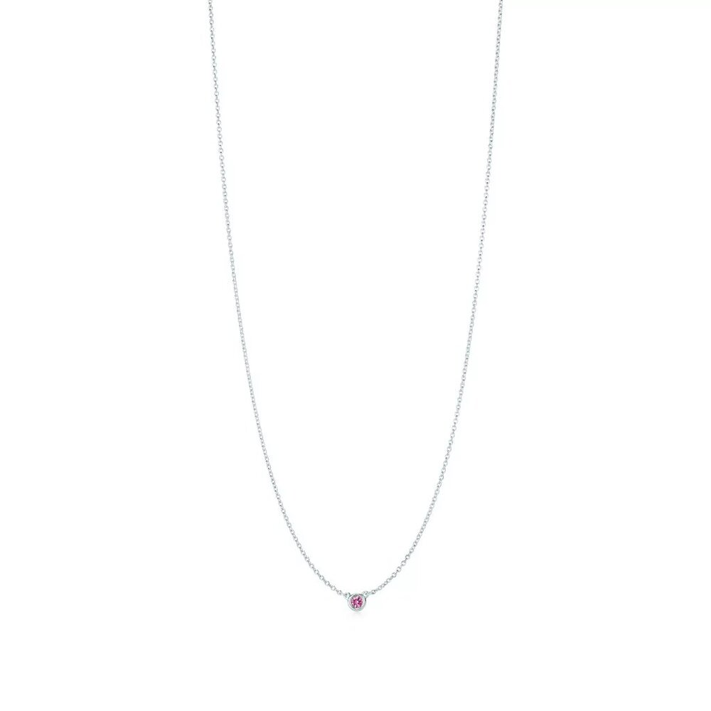 Tiffany x Elsa Peretti pink sapphire color by the yard necklace